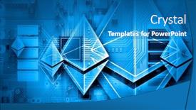  Presentation with coding - PPT theme having concept of crypto currency coding mixed media background and a teal colored foreground