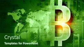  Presentation with coding - Audience pleasing presentation design consisting of concept of crypto currency coding backdrop and a forest green colored foreground