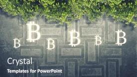  Presentation with coding - Presentation design featuring concept of crypto currency coding background and a dark gray colored foreground