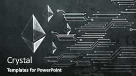  Presentation with coding - Presentation theme consisting of concept of crypto currency coding background and a dark gray colored foreground