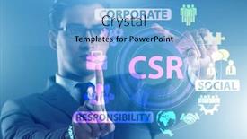  Presentation with social responsibility corporate - Slide deck with concept-of-csr-corporate-social background and a light blue colored foreground