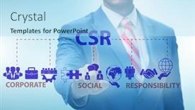  Presentation with social responsibility - Slide set consisting of concept-of-csr-corporate-social background and a light blue colored foreground