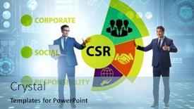  Presentation with responsibility - Amazing theme having concept-of-csr-corporate-social backdrop and a light blue colored foreground