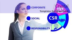  Presentation with responsibility - Slides with concept-of-csr-corporate-social background and a light blue colored foreground