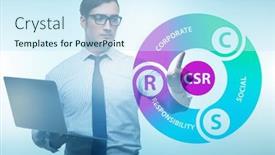  Presentation with social responsibility - Cool new PPT theme with concept-of-csr-corporate-social backdrop and a cool aqua colored foreground