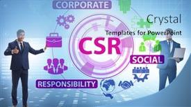  Presentation with responsibility - Presentation featuring concept-of-csr-corporate-social background and a light blue colored foreground