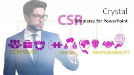  Presentation with social responsibility - Presentation design consisting of concept-of-csr-corporate-social background and a white colored foreground