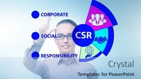  Presentation with responsibility - Presentation theme with concept-of-csr-corporate-social background and a light blue colored foreground