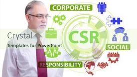  Presentation with responsibility - Amazing slide set having concept-of-csr-corporate-social backdrop and a soft green colored foreground