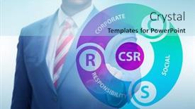  Presentation with social responsibility - Slide deck with concept-of-csr-corporate-social background and a arctic colored foreground