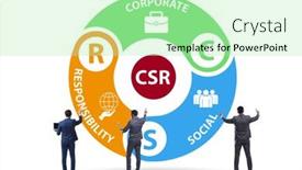  Presentation with social responsibility corporate - Amazing PPT theme having concept-of-csr-corporate-social backdrop and a mint green colored foreground
