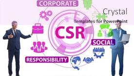  Presentation with social responsibility - Presentation design consisting of concept-of-csr-corporate-social background and a lavender colored foreground