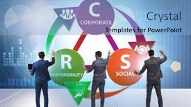  Presentation with responsibility - Theme with concept-of-csr-corporate-social background and a light blue colored foreground