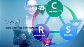  Presentation with social responsibility - Beautiful presentation theme featuring concept-of-csr-corporate-social backdrop and a light blue colored foreground