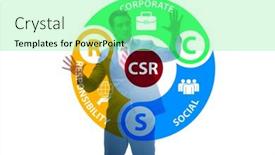  Presentation with social responsibility - Presentation with concept-of-csr-corporate-social background and a seafoam green colored foreground