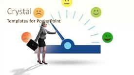  Presentation with customer satisfaction - Beautiful presentation featuring concept-of-customer-satisfaction backdrop and a cream colored foreground