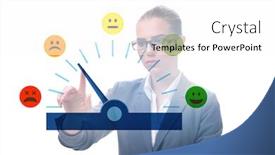  Presentation with customer satisfaction - Colorful slide deck enhanced with concept-of-customer-satisfaction backdrop and a white colored foreground