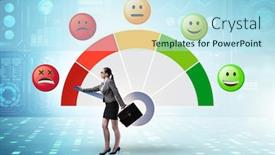  Presentation with customer satisfaction - Slide deck featuring concept-of-customer-satisfaction background and a light blue colored foreground