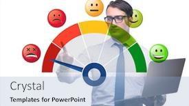  Presentation with customer satisfaction - Slide set with concept-of-customer-satisfaction background and a light blue colored foreground