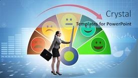  Presentation with customer satisfaction - Theme enhanced with concept-of-customer-satisfaction background and a light blue colored foreground