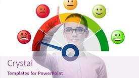  Presentation with customer satisfaction - Presentation design enhanced with concept-of-customer-satisfaction background and a lemonade colored foreground