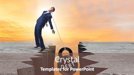  Presentation with concept - Slide deck featuring concept-of-debt-and-load background and a tawny brown colored foreground