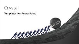  Presentation with loan - Cool new slide set with concept-of-debt-and-loan backdrop and a white colored foreground