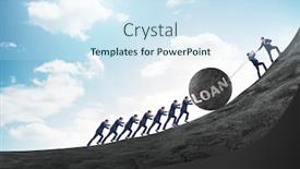  Presentation with loan - Slide deck with concept-of-debt-and-loan background and a sky blue colored foreground