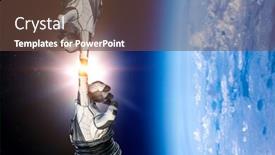  Presentation with exploration - Amazing slide deck having concept of deep space exploration mixed media backdrop and a tawny brown colored foreground