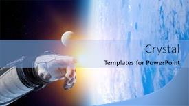  Presentation with exploration - Audience pleasing slide set consisting of concept of deep space exploration mixed media backdrop and a light blue colored foreground