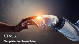  Presentation with exploration - PPT theme featuring concept of deep space exploration mixed media background and a dark gray colored foreground