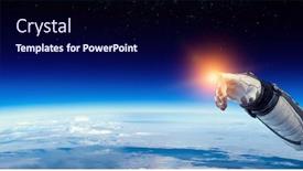  Presentation with exploration - Slide deck having concept of deep space exploration mixed media background and a navy blue colored foreground