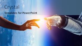  Presentation with exploration - Slide deck featuring concept of deep space exploration mixed media background and a light blue colored foreground