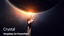  Presentation with exploration - Colorful PPT theme enhanced with concept-of-deep-space-exploration backdrop and a black colored foreground