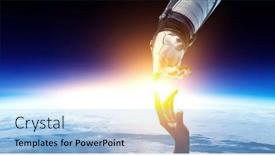  Presentation with exploration - Beautiful PPT layouts featuring concept-of-deep-space-exploration backdrop and a light blue colored foreground