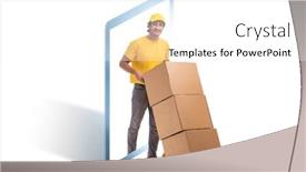  Presentation with concept - Presentation design with concept-of-delivery-of-online background and a white colored foreground