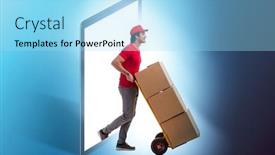  Presentation with concept - Amazing presentation design having concept-of-delivery-of-online backdrop and a arctic colored foreground