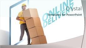  Presentation with concept - Theme featuring concept-of-delivery-of-online background and a cool aqua colored foreground