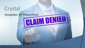  Presentation with insurance - Presentation enhanced with concept-of-denying-medical-insurance background and a sky blue colored foreground