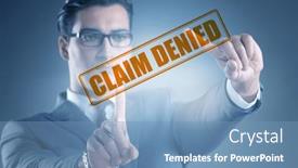  Presentation with insurance - Presentation theme featuring concept-of-denying-medical-insurance background and a teal colored foreground