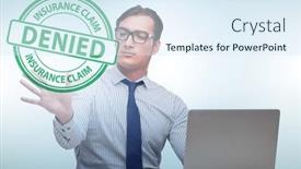  Presentation with medical concept - Presentation theme featuring concept-of-denying-medical-insurance background and a sky blue colored foreground