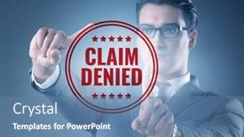  Presentation with insurance - PPT theme enhanced with concept-of-denying-medical-insurance background and a teal colored foreground