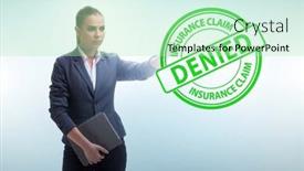  Presentation with insurance - Presentation design consisting of concept-of-denying-medical-insurance background and a mint green colored foreground