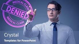  Presentation with insurance - Presentation with concept-of-denying-medical-insurance background and a teal colored foreground