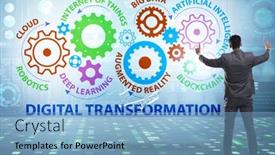  Presentation with digital transformation - Presentation with concept-of-digital-transformation background and a light blue colored foreground