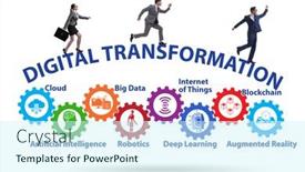  Presentation with digital transformation - Slide set featuring concept-of-digital-transformation background and a cool aqua colored foreground