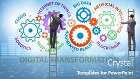  Presentation with digital transformation - Beautiful theme featuring concept-of-digital-transformation backdrop and a teal colored foreground