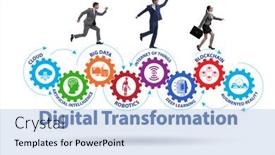  Presentation with digital transformation - Beautiful PPT theme featuring concept-of-digital-transformation backdrop and a light blue colored foreground