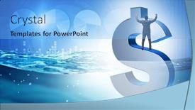  Presentation with dollar - Presentation theme with concept-of-dollar-sinking background and a light blue colored foreground