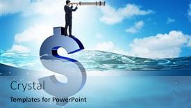  Presentation with dollar - Presentation design featuring concept-of-dollar-sinking background and a light blue colored foreground